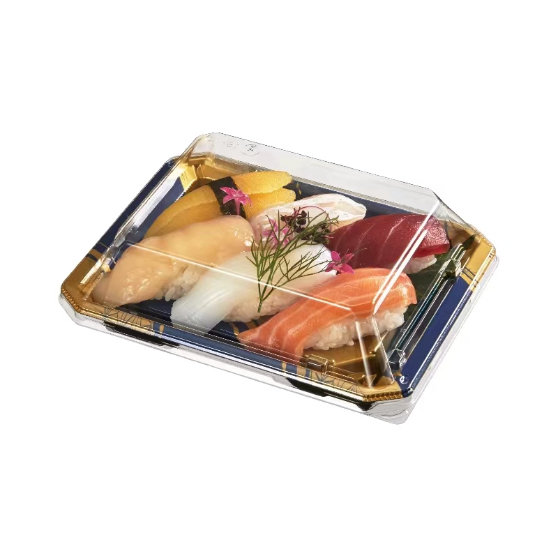 Customized Vacuum Forming PET Sushi Packing & Display Tray with Lids