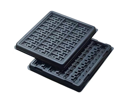 Customizable vacuum forming anti-static ESD electronic component tray