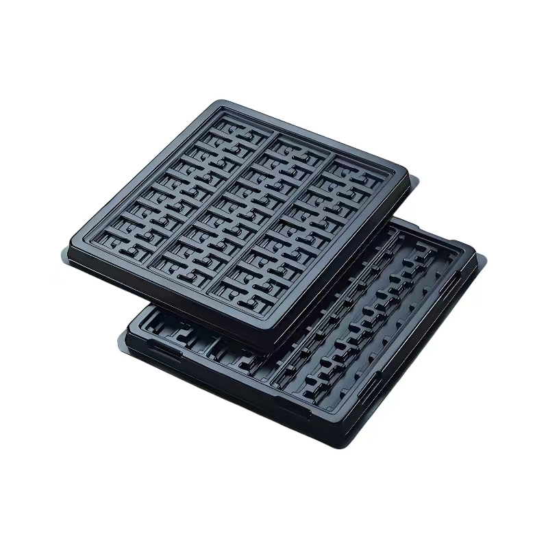 Customizable vacuum forming anti-static ESD electronic component tray