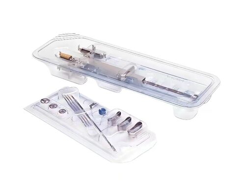 Recyclable custom vacuum formed PETG clear medical packaging trays