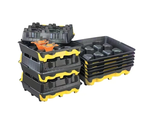 Customizable vacuum formed HDPE logistics tray for automotive & electronics assembling